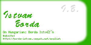 istvan borda business card